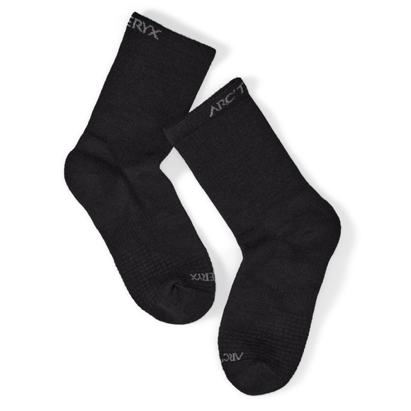 Arc’teryx Men's Women's Large Merino Wool 3/4 Crew Sock Black NWT Hiking Blend - Picture 5 of 6